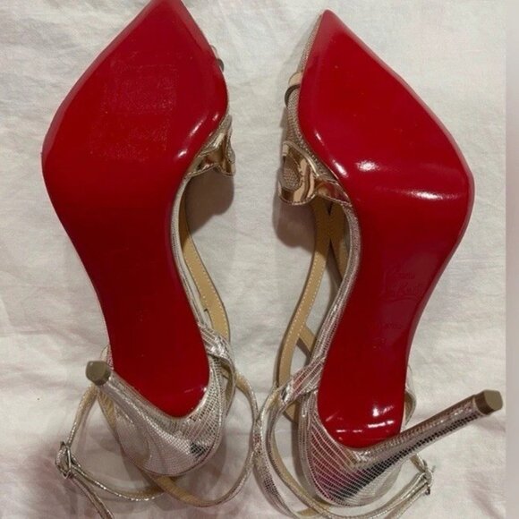 Christian Louboutin Double L Pumps In Gold - Picture 5 of 5